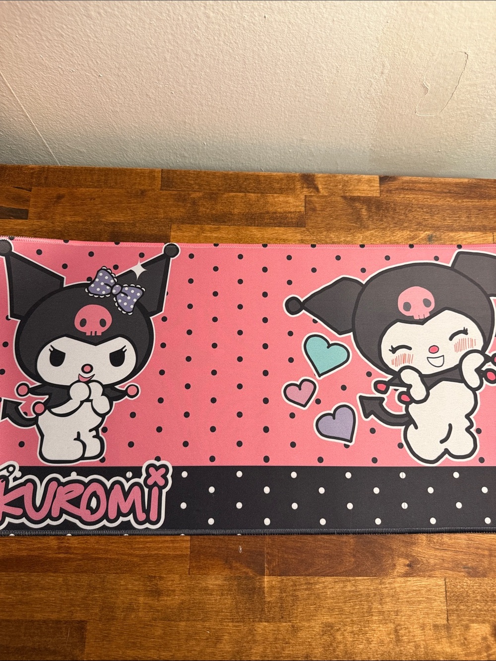 NWOT Kuromi Pink Polka Dot Character Desk Mat